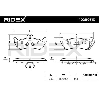 Brake Pads Set RIDEX 402B0313 402B0313 - photo 7