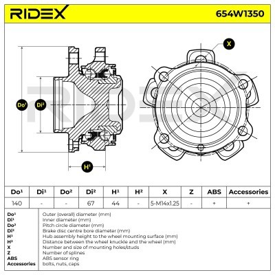 Wheel Bearing RIDEX 654W1350 654W1350 - photo 7
