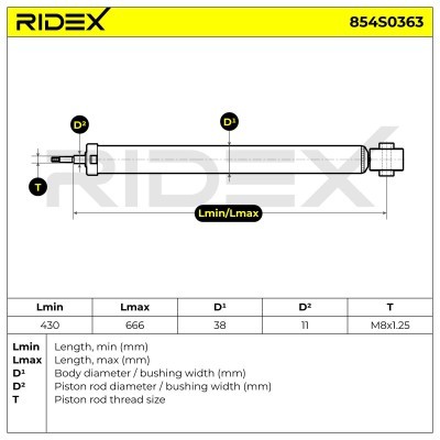 Shock Absorber RIDEX 854S0363 854S0363 - photo 4