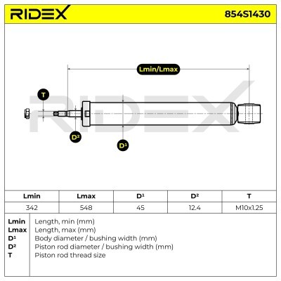 Shock Absorber RIDEX 854S1430 854S1430 - photo 7