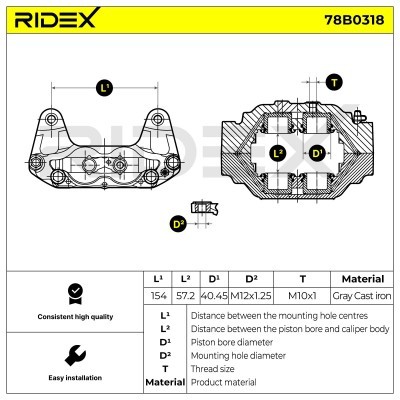 Brake Caliper RIDEX 78B0318 78B0318 - photo 6