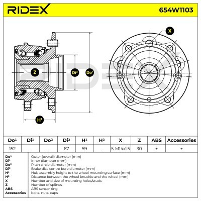 Wheel Bearing RIDEX 654W1103 654W1103 - photo 6