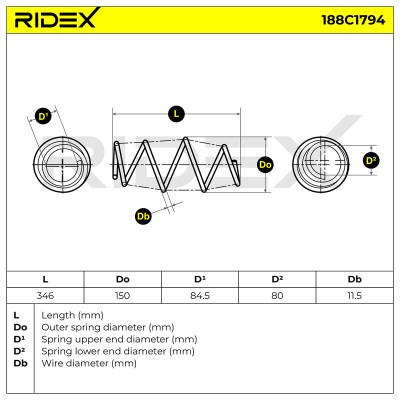 Suspension Spring RIDEX 188C1794 188C1794 - photo 4