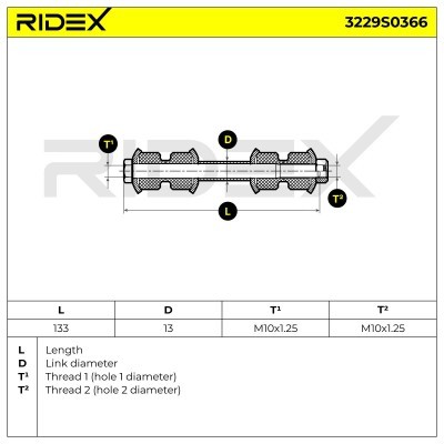 Stabilizer Link RIDEX 3229S0366 3229S0366 - photo 5