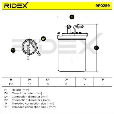 Fuel Filter RIDEX 9F0259 9F0259 - photo 5