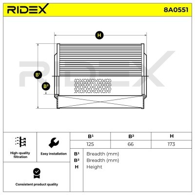 Air Filter RIDEX 8A0551 8A0551 - photo 6