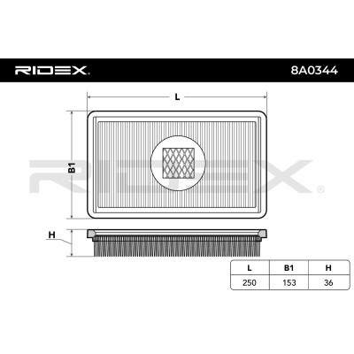 Air Filter RIDEX 8A0344 8A0344 - photo 4
