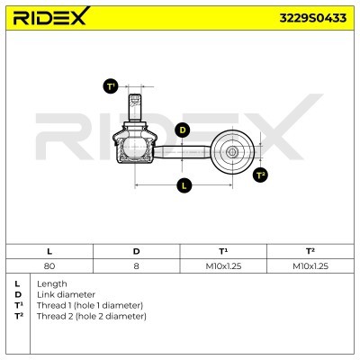 Stabilizer Link RIDEX 3229S0433 3229S0433 - photo 5