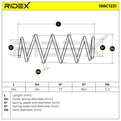 Suspension Spring RIDEX 188C1231 188C1231 - photo 5