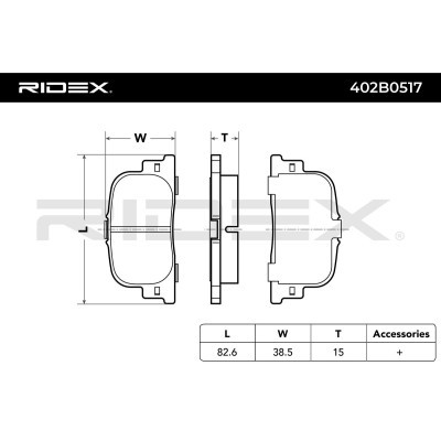 Brake Pads Set RIDEX 402B0517 402B0517 - photo 6