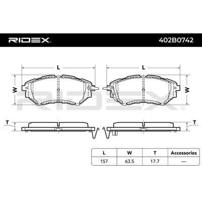 Brake Pads Set RIDEX 402B0742 402B0742 - photo 8