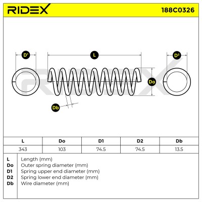 Suspension Spring RIDEX 188C0326 188C0326 - photo 5