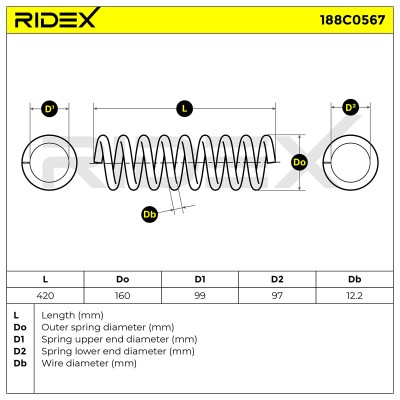 Suspension Spring RIDEX 188C0567 188C0567 - photo 6