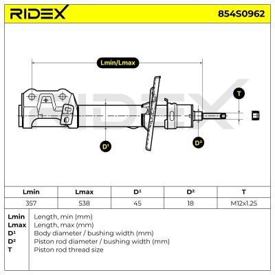 Shock Absorber RIDEX 854S0962 854S0962 - photo 6