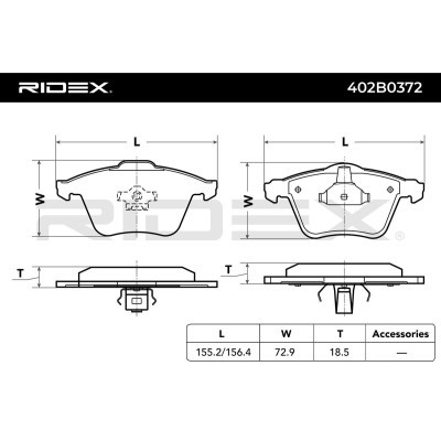 Brake Pads Set RIDEX 402B0372 402B0372 - photo 3