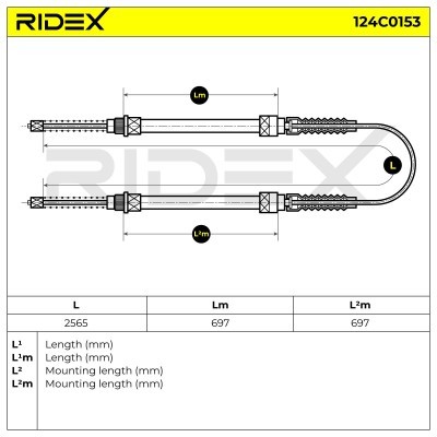 Cable Pull, Parking Brake RIDEX 124C0153 124C0153 - photo 4