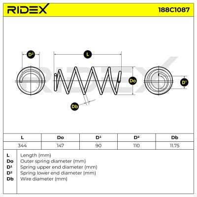 Suspension Spring RIDEX 188C1087 188C1087 - photo 5