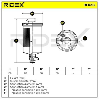 Fuel Filter RIDEX 9F0212 9F0212 - photo 7