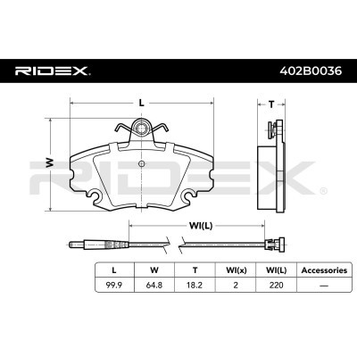 Brake Pads Set RIDEX 402B0036 402B0036 - photo 3