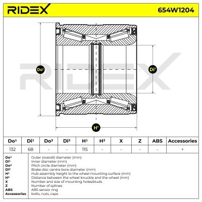 Wheel Bearing RIDEX 654W1204 654W1204 - photo 5