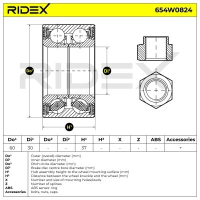 Wheel Bearing RIDEX 654W0824 654W0824 - photo 6