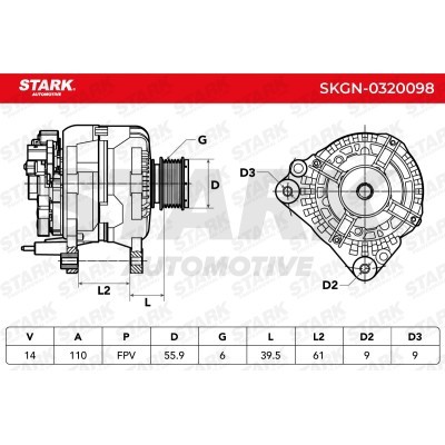 Alternator Stark SKGN-0320098 SKGN-0320098 - photo 7
