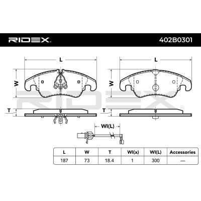 Brake Pads Set RIDEX 402B0301 402B0301 - photo 3