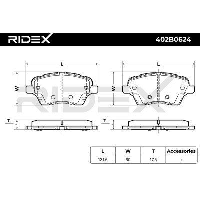 Brake Pads Set RIDEX 402B0624 402B0624 - photo 7