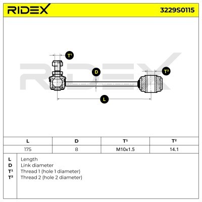 Stabilizer Link RIDEX 3229S0115 3229S0115 - photo 5