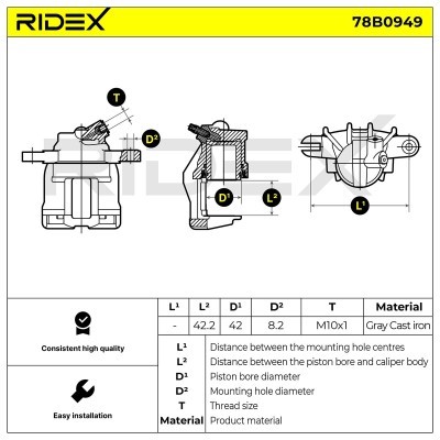 Brake Caliper RIDEX 78B0949 78B0949 - photo 5
