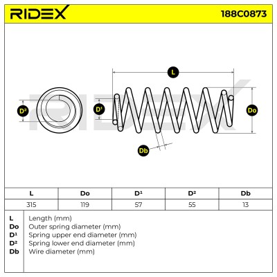 Suspension Spring RIDEX 188C0873 188C0873 - photo 5