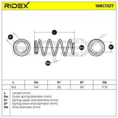 Suspension Spring RIDEX 188C1327 188C1327 - photo 5