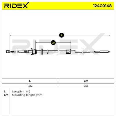 Cable Pull, Parking Brake RIDEX 124C0148 124C0148 - photo 6