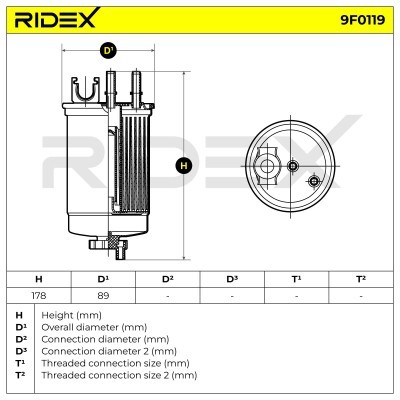 Fuel Filter RIDEX 9F0119 9F0119 - photo 6