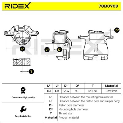 Brake Caliper RIDEX 78B0709 78B0709 - photo 3