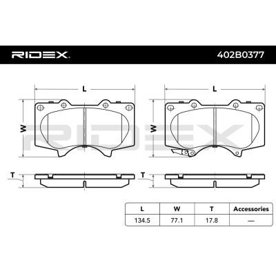 Brake Pads Set RIDEX 402B0377 402B0377 - photo 4