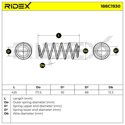 Suspension Spring RIDEX 188C1930 188C1930 - photo 4