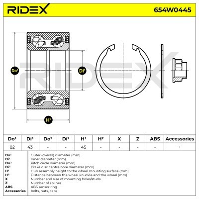 Wheel Bearing RIDEX 654W0445 654W0445 - photo 2