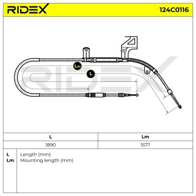 Cable Pull, Parking Brake RIDEX 124C0116 124C0116 - photo 6