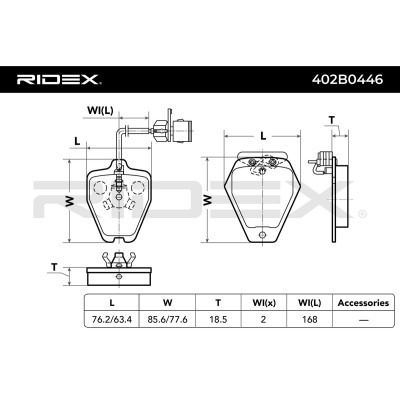Brake Pads Set RIDEX 402B0446 402B0446 - photo 3