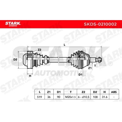 Drive Shaft Stark SKDS-0210002 SKDS-0210002 - photo 7