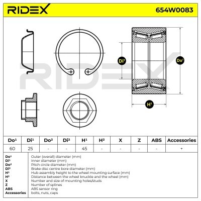 Wheel Bearing RIDEX 654W0083 654W0083 - photo 3