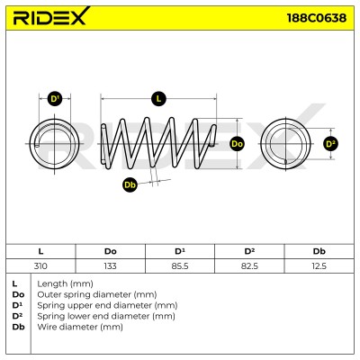 Suspension Spring RIDEX 188C0638 188C0638 - photo 5