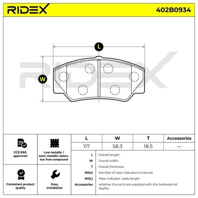 Brake Pads Set RIDEX 402B0934 402B0934 - photo 4