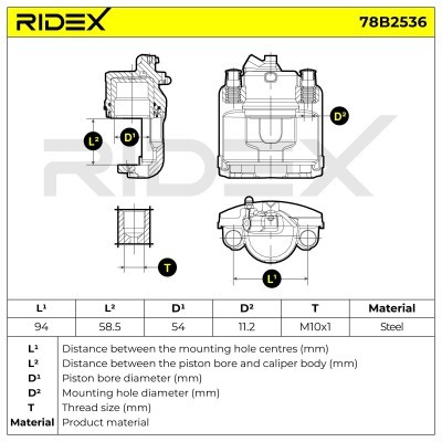 Brake Caliper RIDEX 78B2536 78B2536 - photo 7