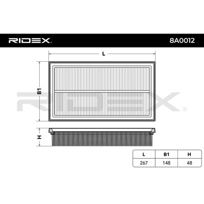 Air Filter RIDEX 8A0012 8A0012 - photo 6