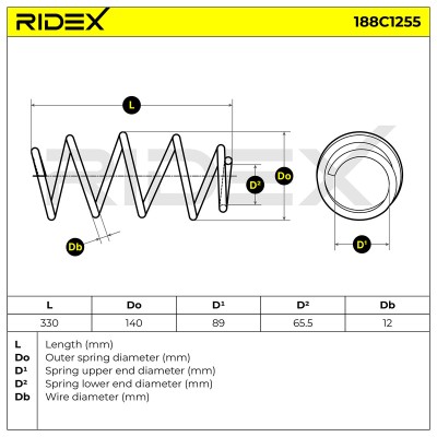 Suspension Spring RIDEX 188C1255 188C1255 - photo 6