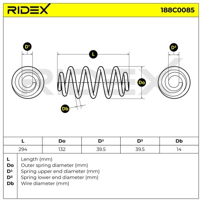 Suspension Spring RIDEX 188C0085 188C0085 - photo 5