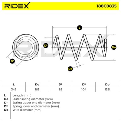 Suspension Spring RIDEX 188C0835 188C0835 - photo 7
