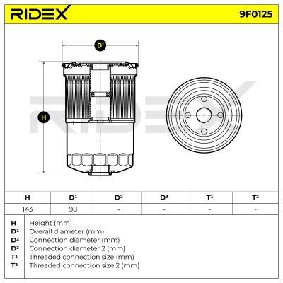 Fuel Filter RIDEX 9F0125 9F0125 - photo 5